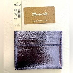 MADEWELL NWT Metallic Lilic Leather Card Case